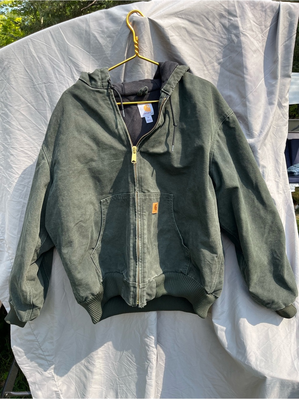 Carhartt Men’s Duck Canvas Green  Hooded Jacket